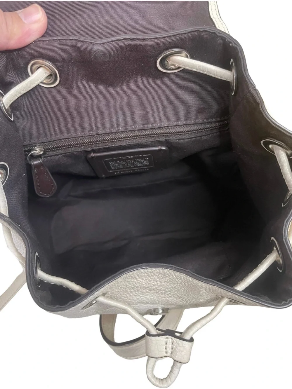 COACH Mini Billie Leather Floral Print Backpack, Chalk EUC FIRM SUPER CLEAN